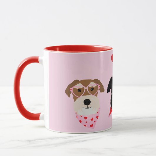 Happy Valentines Day Schnauzer Hunde Tasse (Links)