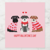 Happy Valentines Day Schnauzer Hunde Weinetikett (Einzelnes Label)