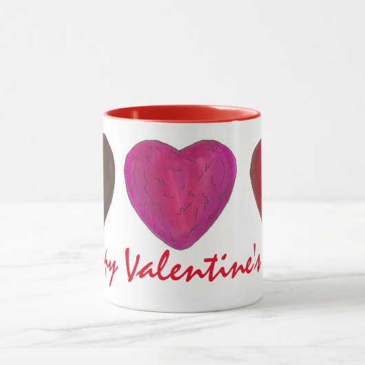 Happy Valentine's Day Schokolade Herz Candy Tasse (Zentrum)