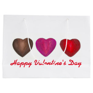 Happy Valentine's Day Schokolade Herz Geschenktasc Große Geschenktüte
