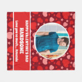 Happy Valentine's Day Schönes Personalisiertes Fot Fleecedecke (Vorderseite (Horizontal))