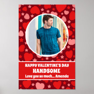 Happy Valentine's Day Schönes Personalisiertes Fot Poster