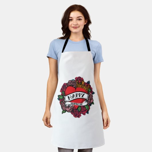 Happy Valentines Day Schürze (Getragen)