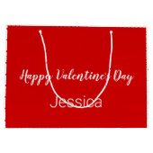 Happy Valentine's Day Schwarz und Rot mit Punkten Große Geschenktüte (Rückseite)