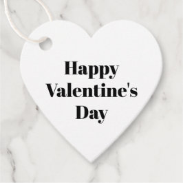 Happy Valentine's Day Schwarz-weiß minimalistische Geschenkanhänger