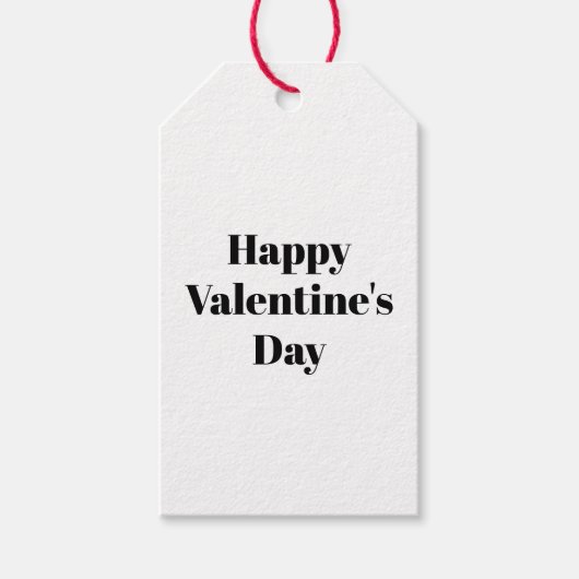 Happy Valentine's Day Schwarz-weiße moderne Sitte Geschenkanhänger (Vorderseite)