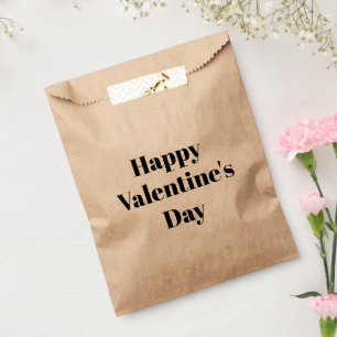 Happy Valentine's Day schwarze moderne Typografie Geschenktütchen