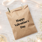 Happy Valentine's Day schwarze moderne Typografie Geschenktütchen (Ausgeschnitten)