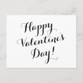 Happy Valentine's Day schwarze Skriptkalligrafie Postkarte (Vorderseite)