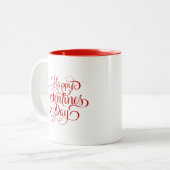 Happy Valentines Day Script Letted Coffee Tasse (Vorderseite Links)