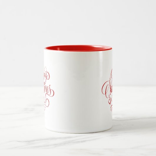 Happy Valentines Day Script Letted Coffee Tasse (Mittel)