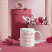 Happy Valentine's Day Script Niedlich Pink Hearts Kaffeetasse