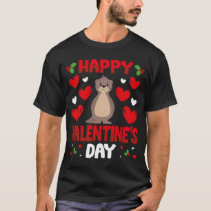 Happy Valentines Day Sea Otter Heart Liebe T-Shirt
