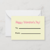 Happy Valentine's Day Set von 100 rosa Crayon Card Mitteilungskarte (Rückseite)