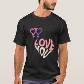 Happy Valentine's Day Shaped Text T-Shirt (Vorderseite)