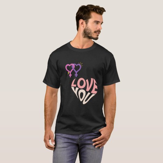 Happy Valentine's Day Shaped Text T-Shirt (Vorne ganz)