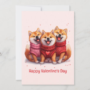 Happy Valentines Day Shiba Inu Hunde Feiertagskarte