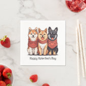 Happy Valentines Day Shiba Inu Hunde Serviette (Beispiel)