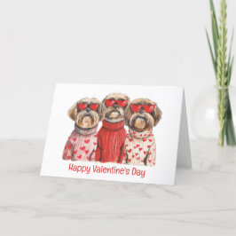 Happy Valentines Day Shih Tzu Dogs Feiertagskarte