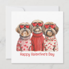 Happy Valentines Day Shih Tzu Dogs Feiertagskarte