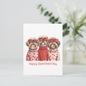 Happy Valentines Day Shih Tzu Dogs Postkarte (Stehend Vorderseite)