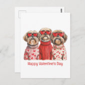 Happy Valentines Day Shih Tzu Dogs Postkarte (Vorne/Hinten)