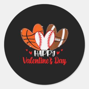 Happy Valentines Day Shirt Boys Sketll Sell Footba Runder Aufkleber