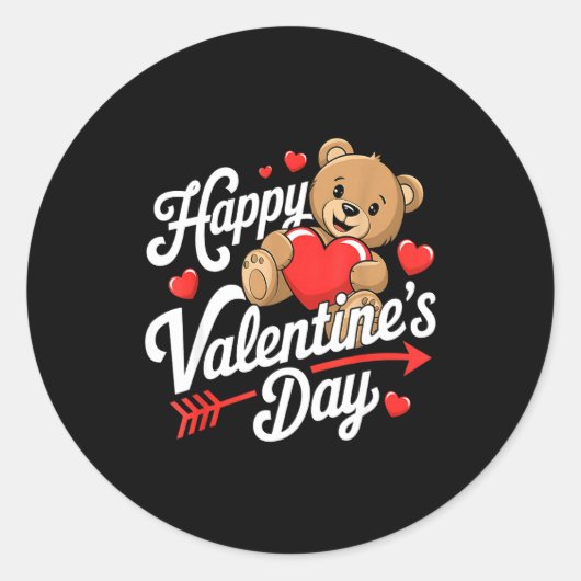 Happy Valentines Day Shirts Women Cute Valentine  Runder Aufkleber (Vorderseite)