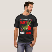 Happy Valentines Day Sie machen mein Herz Dinosaur T-Shirt (Vorne ganz)
