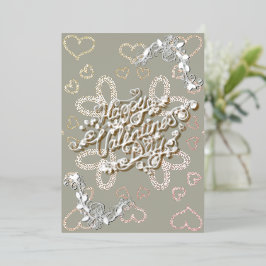 Happy Valentine's Day Silberbrille mit Rose Folien Feiertagskarte