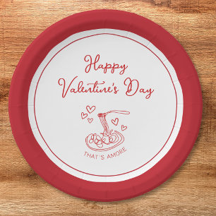 Happy Valentine's Day Simple That's Amore Red Pappteller