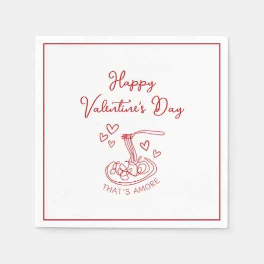 Happy Valentine's Day Simple That's Amore Red Serviette (Vorderseite)