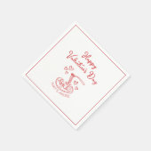 Happy Valentine's Day Simple That's Amore Red Serviette (Ecke)