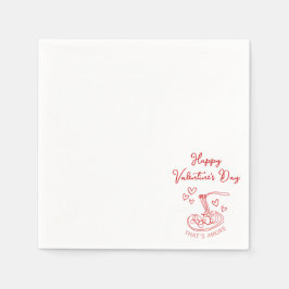 Happy Valentine's Day Simple That's Amore Red Serviette