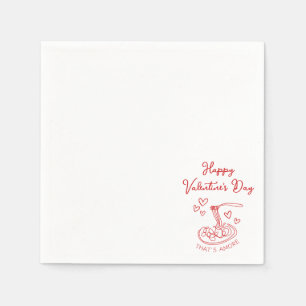 Happy Valentine's Day Simple That's Amore Red Serviette