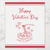 Happy Valentine's Day Simple That's Amore Red Weinetikett (Einzelnes Label)