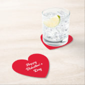 Happy Valentine's Day Simple Typografy Red Heart Untersetzer (Vor Ort)