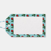 Happy Valentine's Day Single Rote Rose Muster Geschenkanhänger (Rückseite Horizontal)