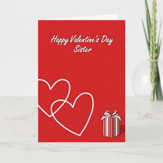 Happy Valentines Day Sister Love Card Karte (Vorderseite)
