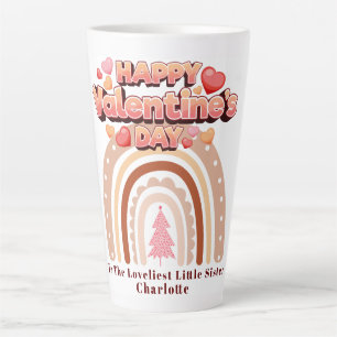 Happy Valentine's Day Sister pesonalized Regenboge Milchtasse