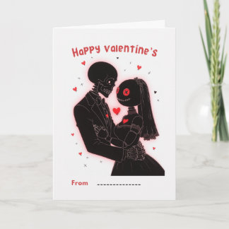 Happy Valentine's Day Skeleton Couple Card Karte