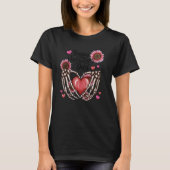 Happy Valentine's Day Skeleton Hands Heart Love Su T-Shirt (Vorderseite)