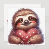 Happy Valentine's Day Sloth Feiertagskarte (Vorne/Hinten)