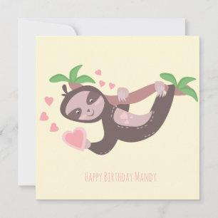 Happy Valentine's Day Sloth Herzenslust zum Geburt Karte