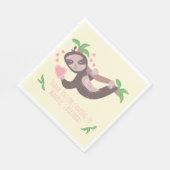 Happy Valentine's Day Sloth Herzenslust zum Geburt Serviette (Ecke)