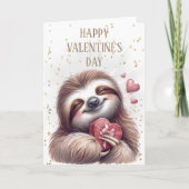 Happy Valentine's Day Sloth Karte (Vorderseite)