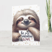 Happy Valentine's Day Sloth Karte (Vorderseite)