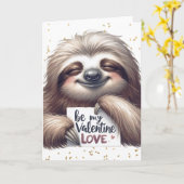 Happy Valentine's Day Sloth Karte (Gelbe Blume)