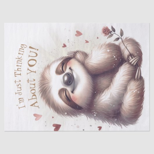 Happy Valentine's Day Sloth Seidenpapier (Vorderseite)