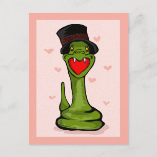 Happy Valentine's Day Snake Postkarte